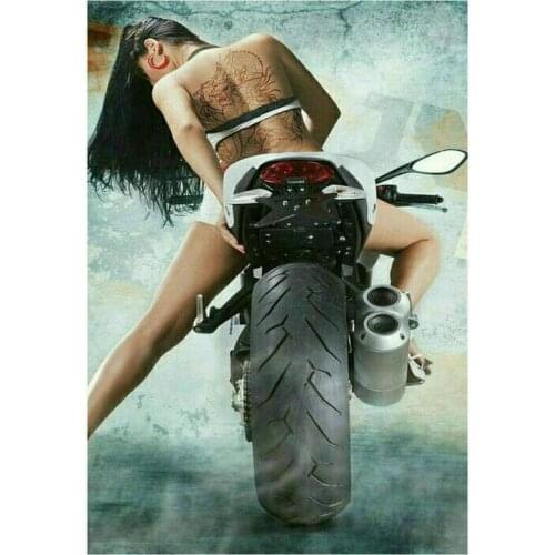 5d diamond painting sexy woman motorcycle full square / round landscape rhinestone 3d diamond mosaic diamond embroidery