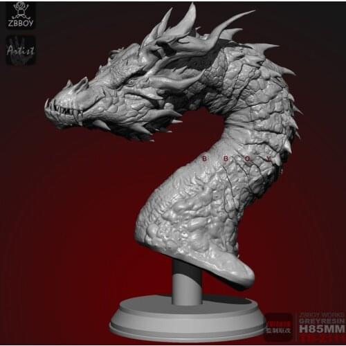 85MM Resin Kits Fire Dragon Bust Resin Soldier Self-assembled TD-2111