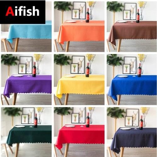 AiFish Modern All-Match Solid Tablecloth Red Green Washable Coffee Dinner Table Cloth For Party Banquet Restaurant Decoration 5