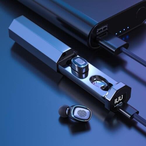 TWS Bluetooth 5.0 Wireless Smart Mini Stereo Sound Sport Earphones Noise Cancelling Headphones With Charging Compartment
