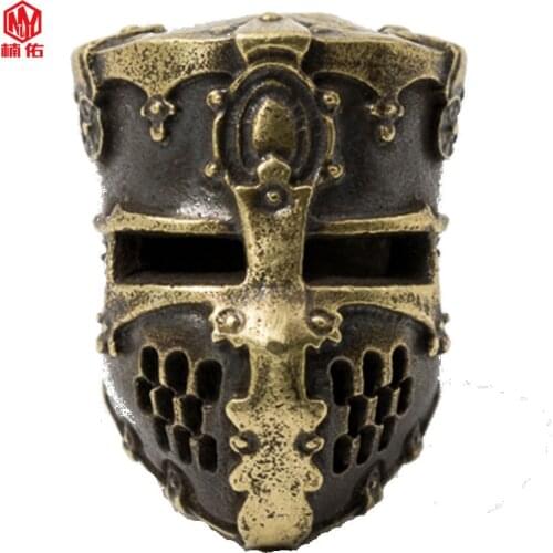 1PC EDC Paracord Beads Knights Templars Retro Brass White Copper Oxide Umbrella Rope Cord Lanyard Pendants Knife Beads