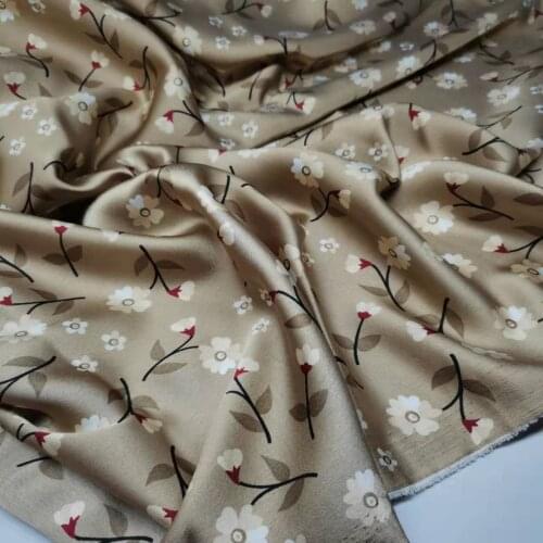 Glossy Floral Dress Scarf Material Glossy Imitation Silk Slippy Polyester Charmeuse Imitate Silk Fabric