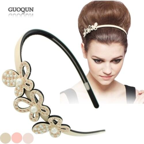 Classic Hair Bands - Beauty Pearl Headband - Rhinestone Hair Accessories - Hair Jewelry - Hair Ornament for Women Braids Bridal