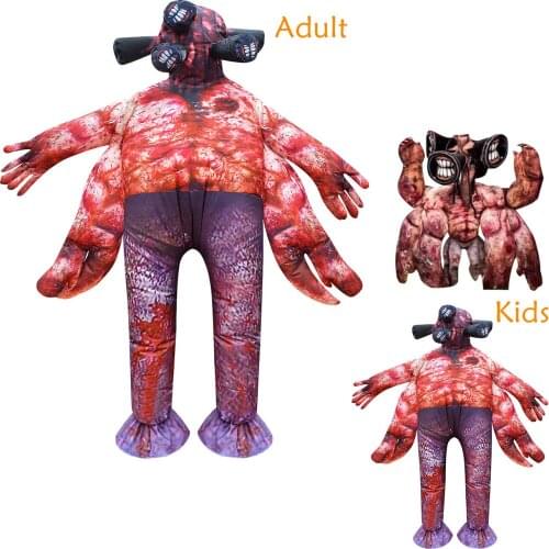 Adult Kids Muscle Siren Head Fun Party Roleplay Inflatabl Jumpsuit Crazy Chase Game Boy Girl Spoofing Halloween Carnival Costume