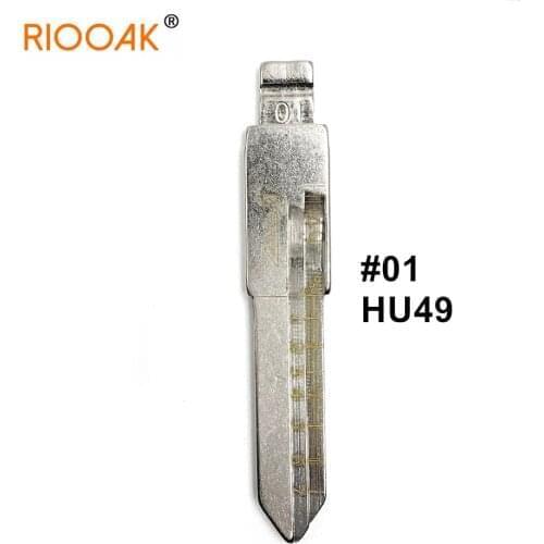 5pcs HY15.16 #50 2 In 1 Lishi Key Blade Uncut Metal Shearing Teeth Blank Engraved Line Blade for Hyundai Yue Dong/Kia Freddy