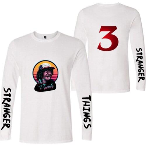 LUCKYFRIDAYF Stranger Things Season 3 T-shirts Print Hip Hop Couple Women Men T Shirt Casual Tee Shirt Long Sleeve T-shirt Tops