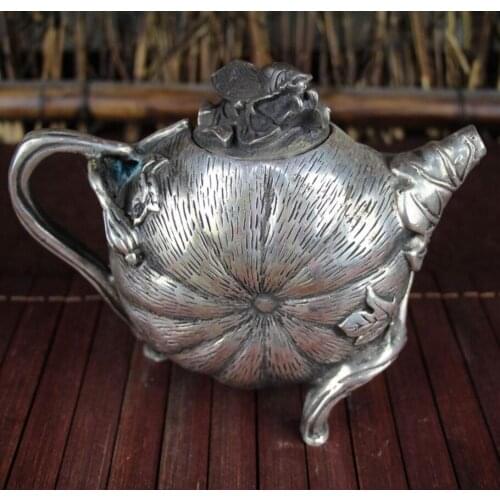 Copper Statue Bronze gilded silver study home furnishings Crafts Jinchan climbing pumpkin pot