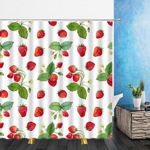 Cartoons Shower Curtains Fruit Lemon Strawberry Pineapple 3D Print Bathroom Home Decor Waterproof Polyester Cloth Curtain