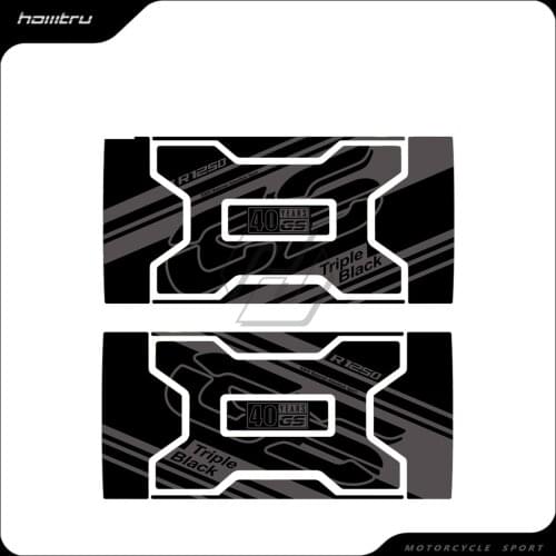 Motorcycle Graphic Sticker Case for BMW Vario Case 2004-2012 40 Year GS R1250GS Triple Black Decals