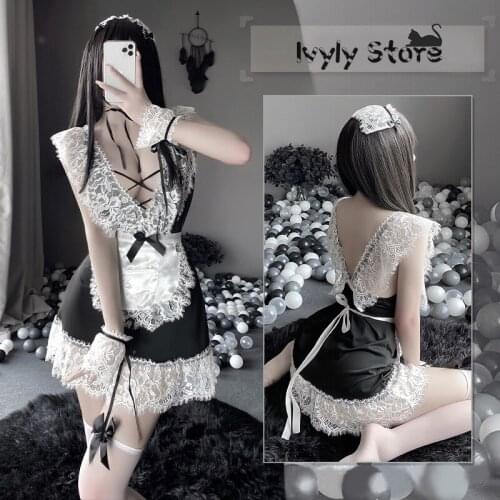 Maid Fancy Dress Outfit Costume Cosplay Sexy Lace Erotic Games Lingerie Womens Sex Girls Suit Role-playing Lolita Clothes