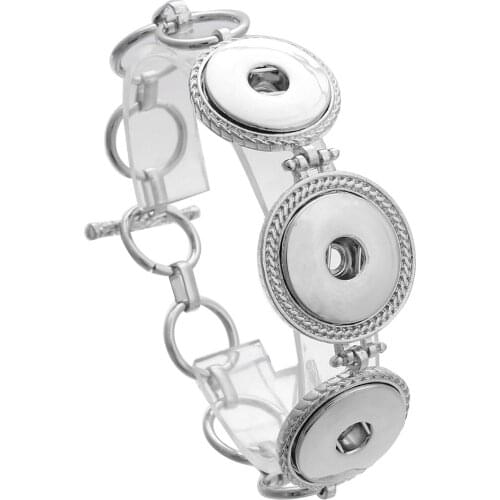 Newest Snap Button Bracelet&Bangles 3 Button Design Snap Button Alloy Charm Snap Bangles 18mm Snap Button Jewelry