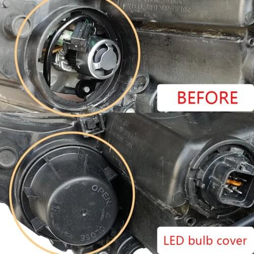 For Kia Ceed Stonic Soul Sportage Sorento Potima Car Headlight Dust Cover Headlamp Cap Light Led Lamp Extension