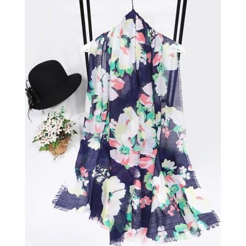 New Chiffon Silk Scarf Women Spring Summer Silk Scarves For Ladies Thin Flower Shawls And Wraps Foulard Print Hijab Stoles