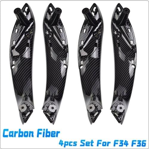 Door inner handle for f30 f32 BMW 3 series 2012-2019 carbon fiber color interior handle cover replacement front rear left rightC