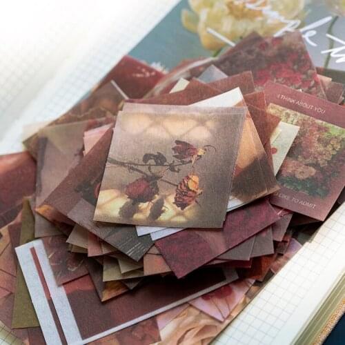 100 sheets Landscape rose ins Decorative Stickers Scrapbooking Stick Label Diary Album stationery painting Sticker Accessories