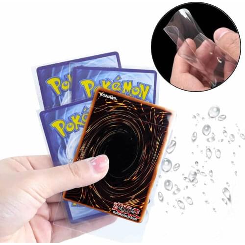 100 Counts Transparent Pokemon Yugioh Card Protector Sleeves Playing Cards Games VMAX Pokémon Case Holder Folder Kids Toy Gift