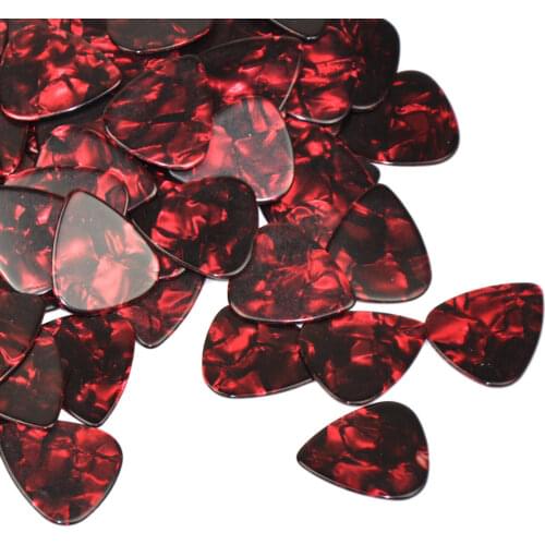 100pcs/lot 0.71mm 0.96mm 1.5mm Celluloid Guitar Picks Plectrums Red Pearl for Acoustic Electric Guitar Bass