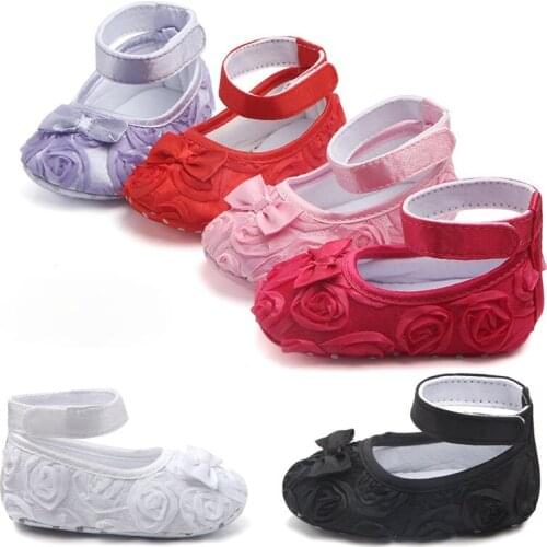 2021 Baby Girl Newborn Shoes Spring Summer Sweet Very Light Mary Jane Big Bow Knitted Dance Ballerina Dress Pram Crib Shoe