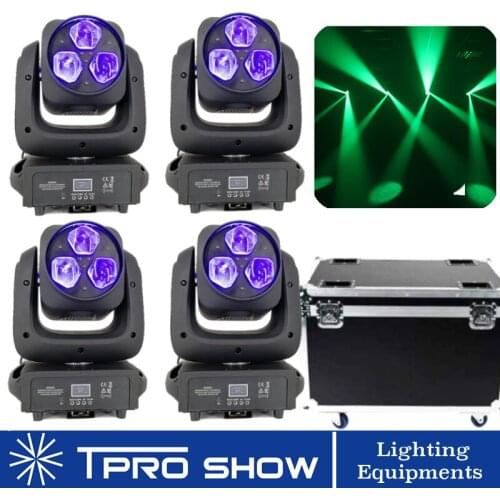 3x40W Bee Eye Moving Head Beam Lyre LED Zoom Wash Mini Head Dmx Sound Control DJ Lighting RGBW Mixing Colors For Wedding Stage