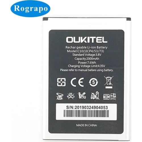 New Battery For Oukitel C10 / C10 PRO C10pro Mobile Phone Accumulator 2000mAh Li-ion Replacement Batterie