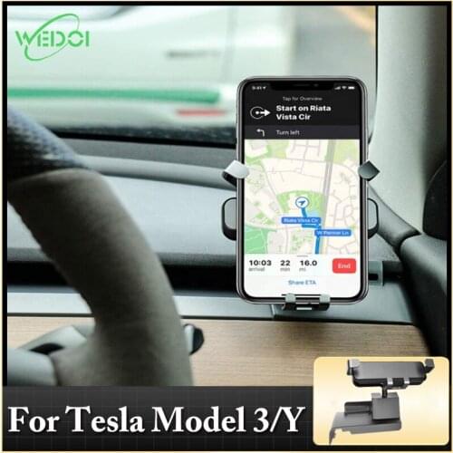 WEDOI Car Moblie Phone Holder For Tesla Model 3/Y 2016-2021 Car Phone Mount Holder GPS Display Bracket Car Accessories