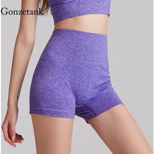 Seamless Gym Shorts Women Running Shorts High Waist Yoga Shorts Push Up Hip Yoga Pants Running Fitness Sports Tight Gym Leggings