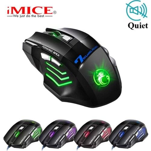 Silent/Sound Wired Gaming Mouse Gamer Professional 5500DPI 7Buttons LED Optical USB Computer Mouse Mice for LOL CSGO Dota 2