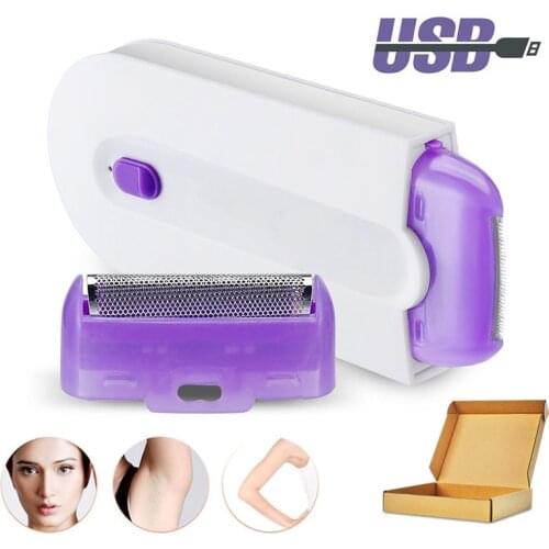 Instant & Pain Free Women Shaver Hair Remover Sense Light Safe to Touch Body Trimmer USB Charging Painless Lady Razor