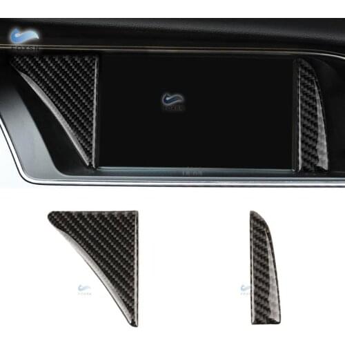 For Audi A4 B8 2009 2010 2011 2012 2013 2014 2015 2016 Carbon Fiber Interior GPS Navigator Trim Cover