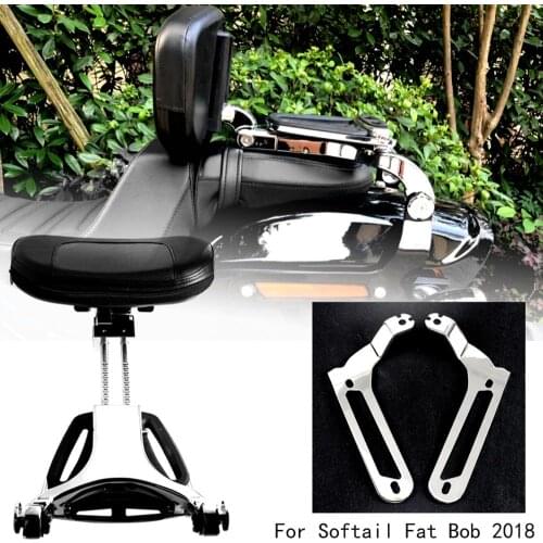 Chrome Fixed Mount&Multi Purpose Adjustable Driver Passenger Backrest Fit For Harley Softail Fat Bob 2018 FXFBS Models