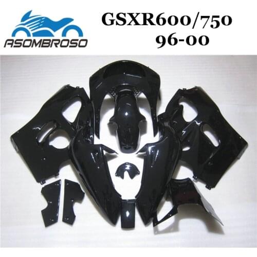 Free Custom Fairing kits for Suzuki 1996 1998 2000 GSXR750 GSX R600 96 97 98 99 00 GSXR 600 flat black motorcycle Fairings parts
