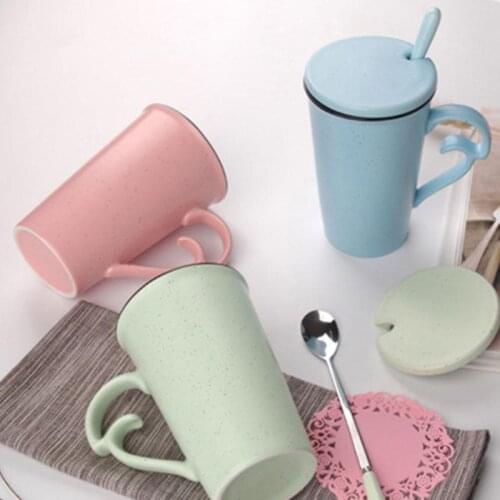 Creative Cartoon Male and Female Milk Mark Advertising Ceramic Water Cup Mugs