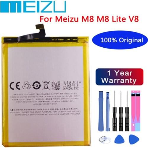 Meizu 100% Original 3200mAh BA816 Battery For Meizu M8 M8 Lite V8 Phone Lastest Produce High Quality Battery+Free tools