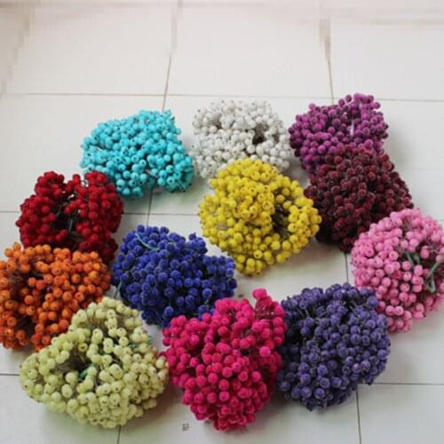 40Pcs Christmas Mini Foam Berry Spike Artificial Flowers Bouquet for Home Party Wedding Decoration Wreath DIY Accessories