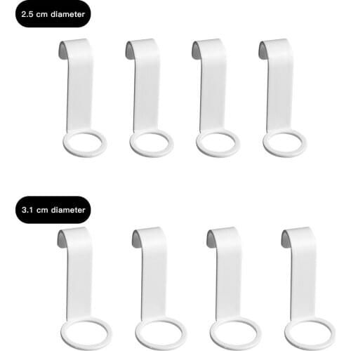 Multipurpose Storage Bottle Hanging Rack ABS White Wall Mounted S Hook Space Saving Bathroom Toilet Home Shampoo Holder 8pcs/set
