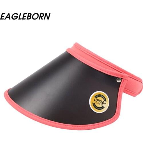 New Anti-ultraviolet Upf50+ Big Wide Brim Empty Top Hat Fashion Outdoor Biker Women Sunshade Sun Protection Sun Hat for Women