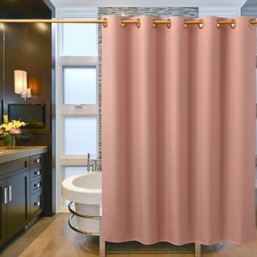 Plain Shower Curtain Thickened Waterproof Shower Curtain Linen Bathroom Mould-proof and Perforated-free Curtain