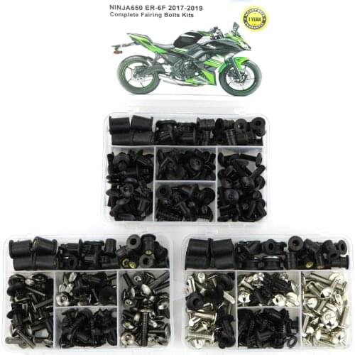 Fit For Kawasaki Ninja 650 ER6F ER-6F 2017 2018 2019 Motorcycle Complete Full Fairing Bolt Kit Bodywork Screws Clips Nuts
