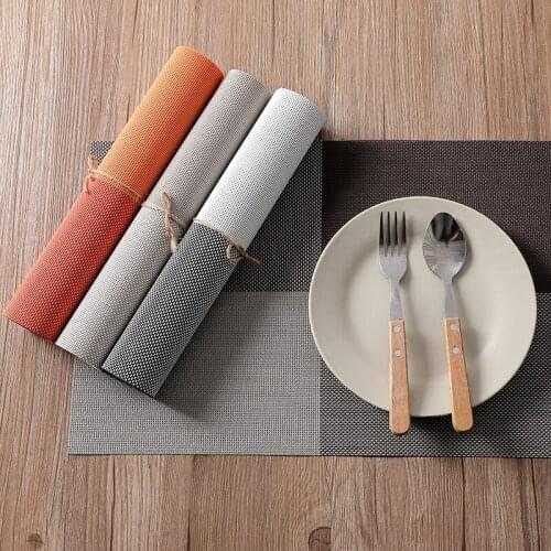 Rectangle Placemats For Dining Table Decoration Accessories Waterproof PVC Insulation Non-Slip Kitchen Table Mat