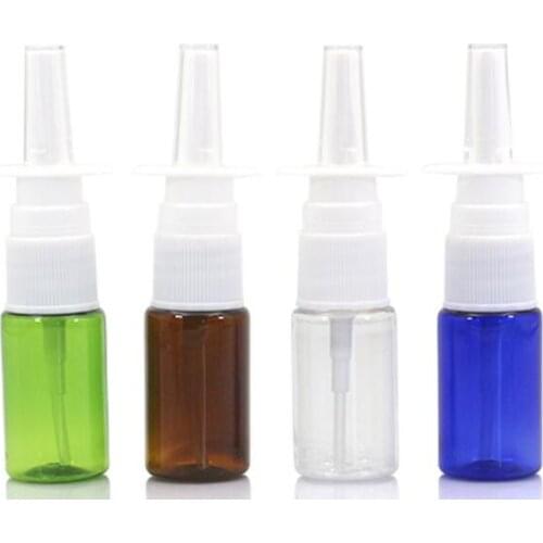 1pcs 5/10/15/20ml Empty Plastic Nasal Spray Bottles Pump Sprayer Mist Nose Spray Refillable Bottle For Medical Packaging