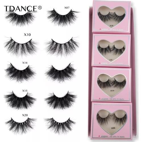 TDANCE Wholesale 25mm Fluffy Mink Lashes 5-100 Pairs Messy Lash Bulk Dramatic Long Eye Lashes Vendors Makeup Eyelash Faux Cils