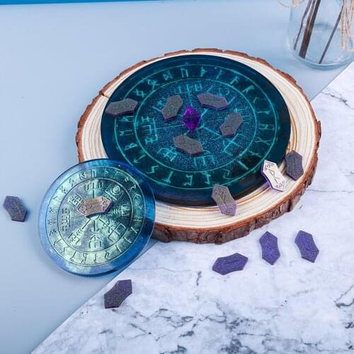 Crystal Epoxy Resin Mold Energy Symbol Runes Letter Word Model Silicone Mould