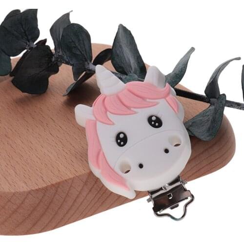 20pcs Silicone Unicorn Pacifier Clip Baby Stroller Chain Rattle Accessories Newborn Dummy Nipple Holder Soother Nursing Jewelry