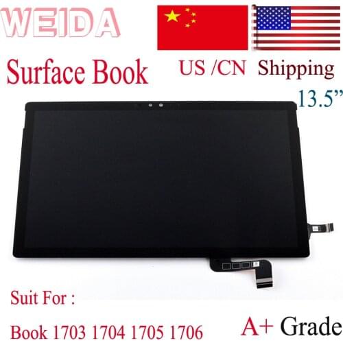 WEIDA LCD Replacment For 13.5" Microsoft Surface Book 1703 1704 1705 1706 LCD Display Touch Screen Assembly Replace Book 1st Gen
