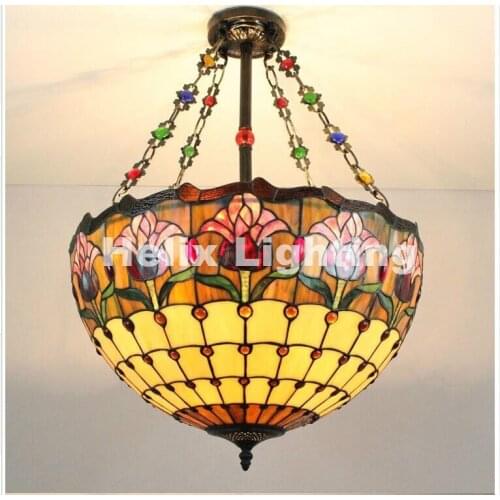 Tiffany D400mm and D500mm Modern Tiffany Lamp Discovering high-grade Tiffany Pendant Lights E27 AC Home Decorative Lamp