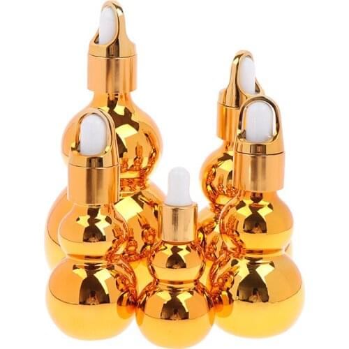 10/20/30/50/100ML Gourd Shaped Glass Bottles With Oil Dropper Bottles Travel Dispensers For Makeup Liquid