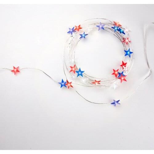 3.3M 30Stars Silver Wire LED String Fairy Light Battery Powered Garland For Diwali Christmas Tree Halloween Living Room Decor