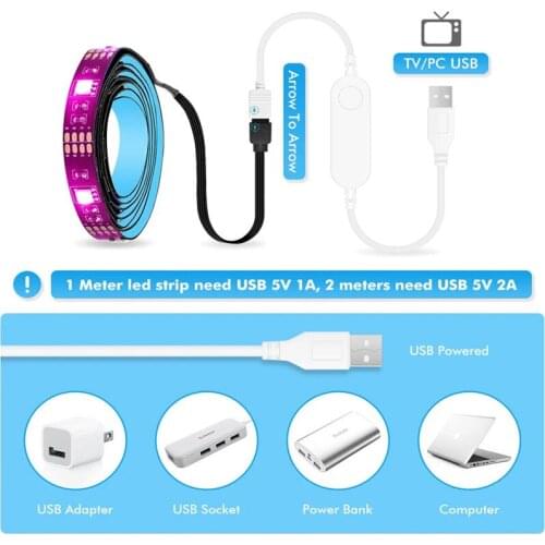 Led strip lights rgb smd 5050 5v with USB Phone led strip lights rgb smd 5050 5v Bluetooth button 5V colorful RGB5050 waterproof