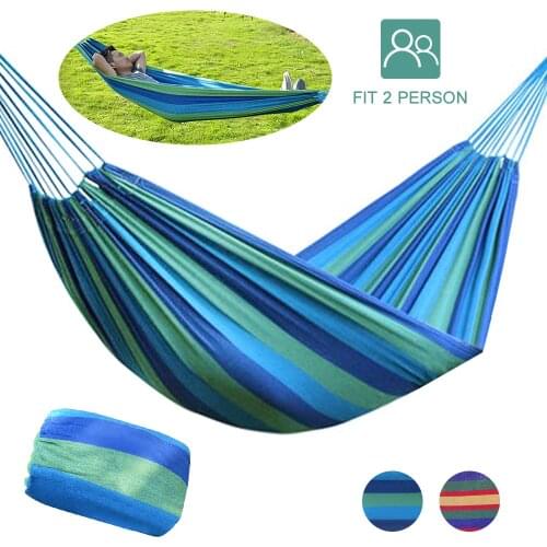Colorful Single Double Hammock for Backyard Patio Porch Garden Indoor Outdoor Camping Hiking Thick Canvas Summer Beach Hammock