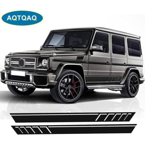 1Set Car Waist Side Skirt Decoration Vinyl Stickers Decals for G500 G63 W463 G65 Auto Car Accessories